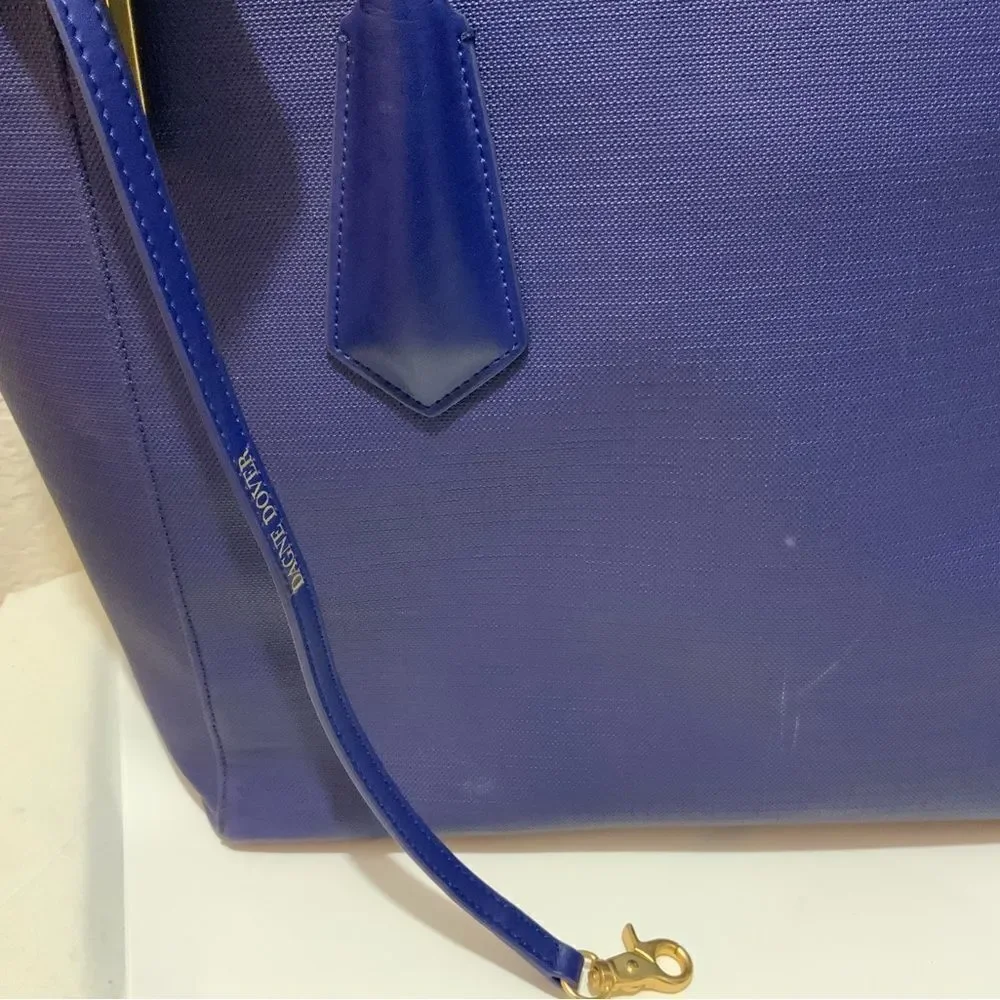 Dagne Dover Genuine Tote Bag Purse extra large Blue